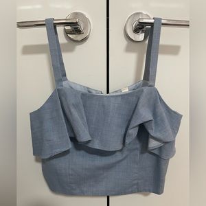 Miss Selfridge Crop Top with Zipper Back Size 4